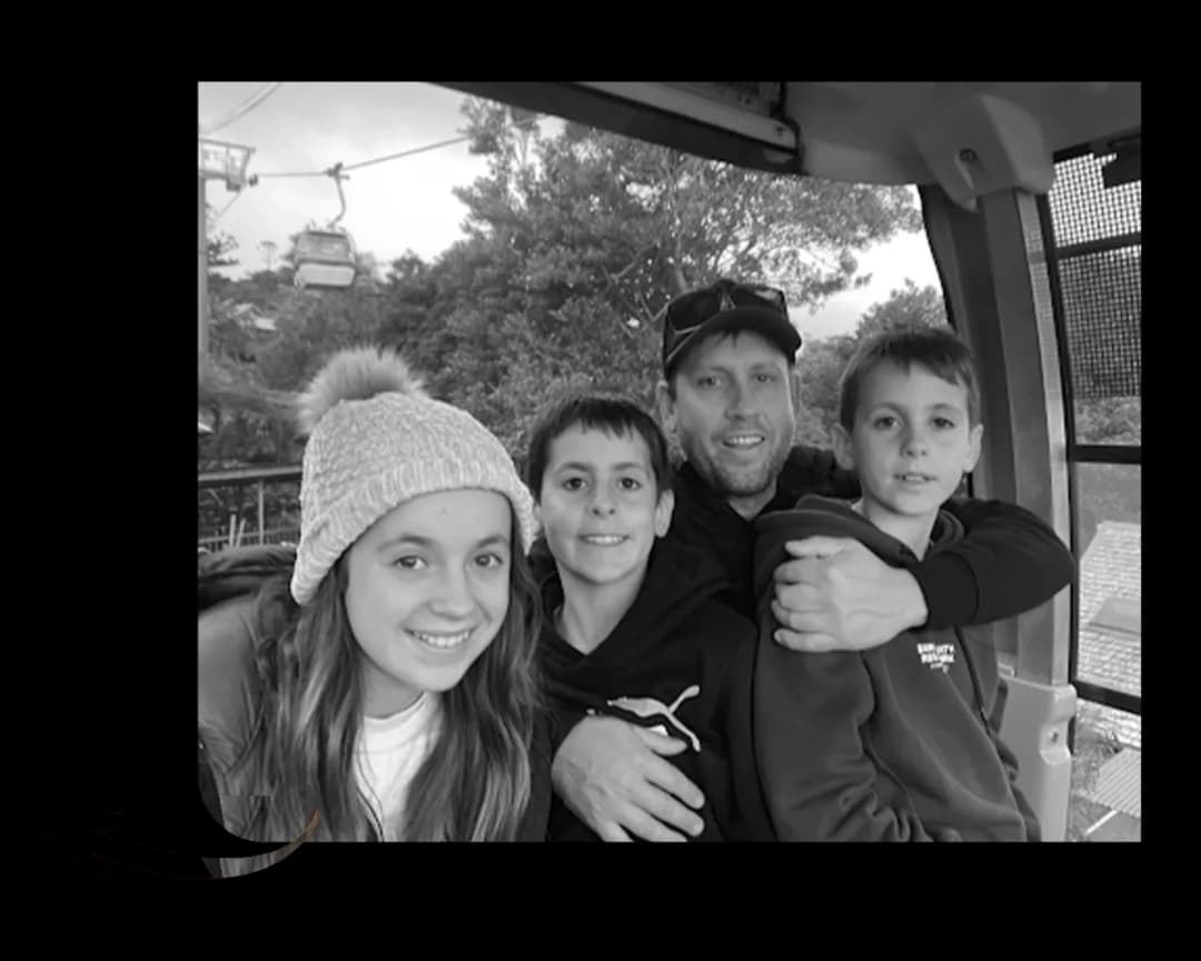 Johnny Leary with family